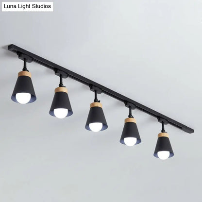 DecorBites™ DecorBites™ Nordic Style Semi Flush Mount Spotlight - Living Room Track Light with Cone Metal Shade, Various Configurations