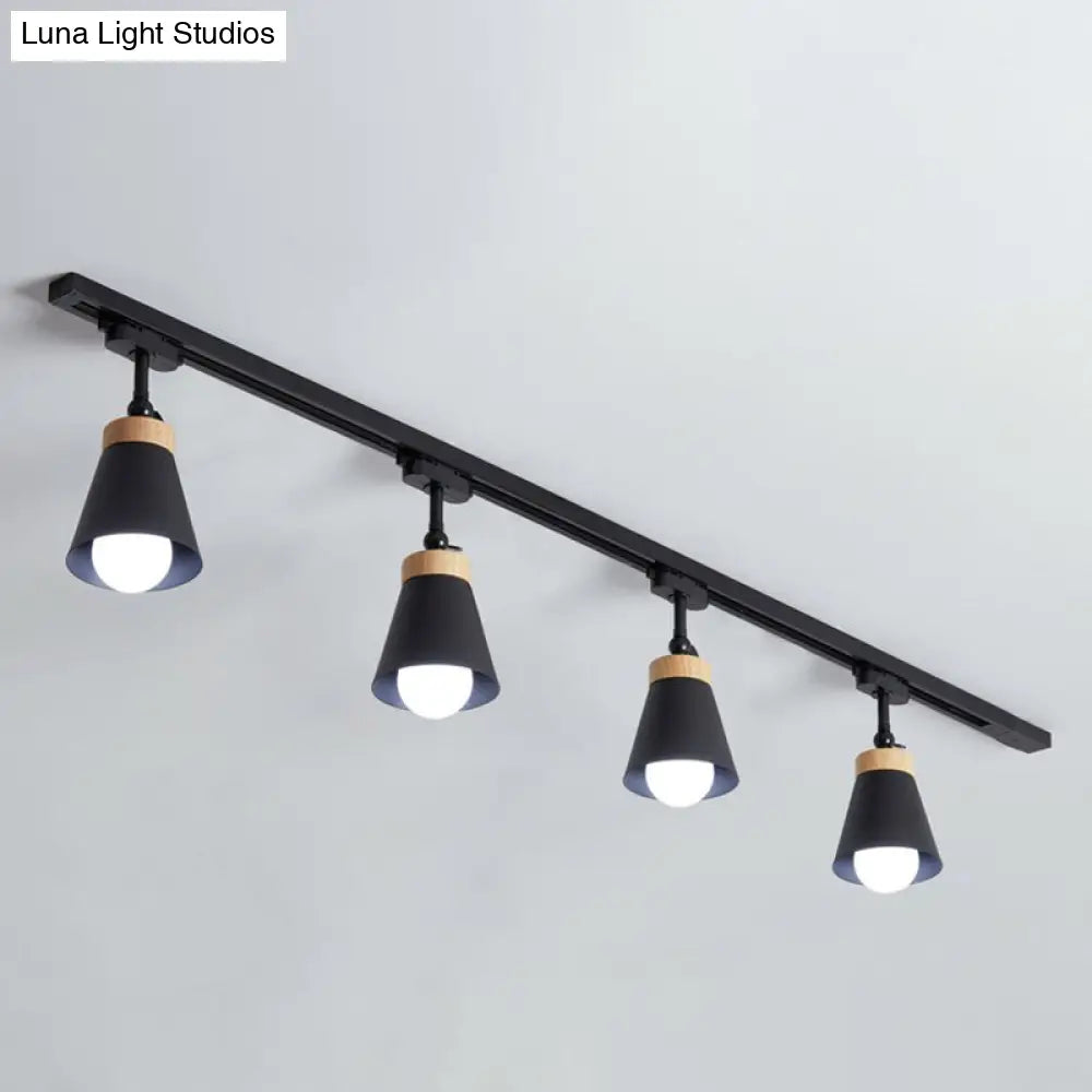 DecorBites™ DecorBites™ Nordic Style Semi Flush Mount Spotlight - Living Room Track Light with Cone Metal Shade, Various Configurations