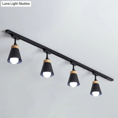 DecorBites™ DecorBites™ Nordic Style Semi Flush Mount Spotlight - Living Room Track Light with Cone Metal Shade, Various Configurations