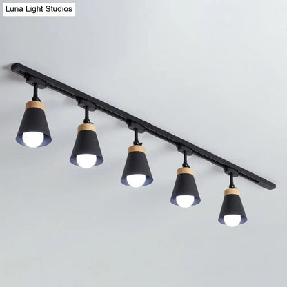 DecorBites™ DecorBites™ Nordic Style Semi Flush Mount Spotlight - Living Room Track Light with Cone Metal Shade, Various Configurations