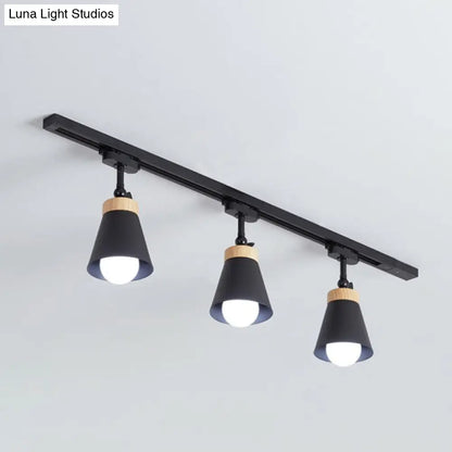 DecorBites™ DecorBites™ Nordic Style Semi Flush Mount Spotlight - Living Room Track Light with Cone Metal Shade, Various Configurations