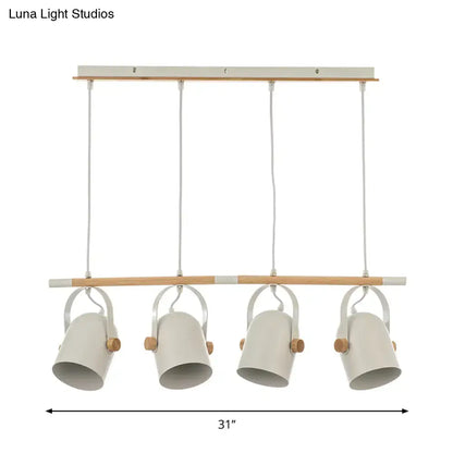 Decorbites™ nordic style triple metal pendant light in white with adjustable dome shade featuring matte metal cups