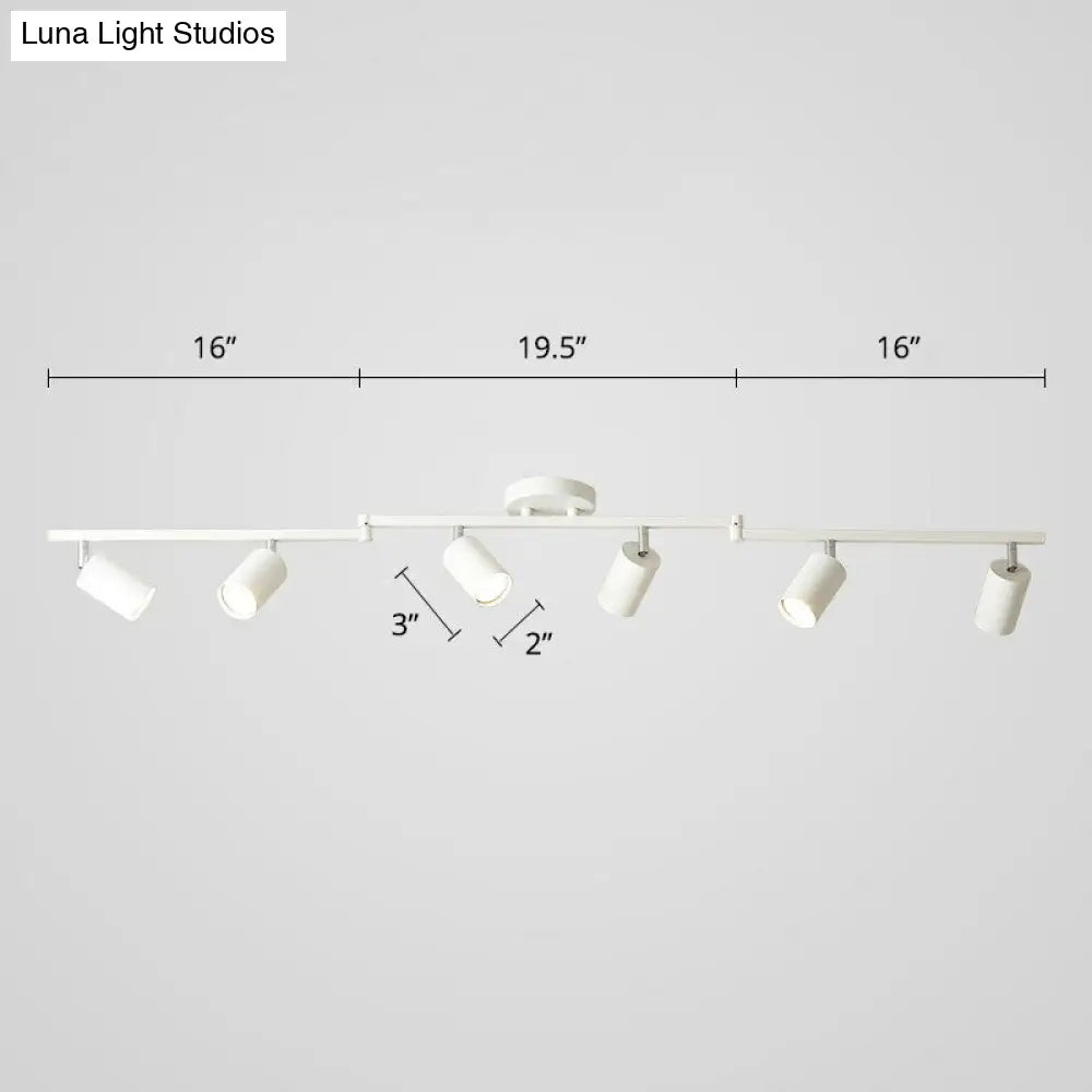 DecorBites™ DecorBites™ Nordic Style Tubular Metal Flush Mount 6-Light Ceiling Spotlight for Living Room