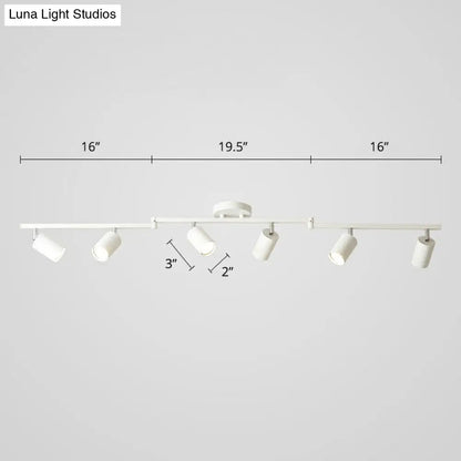 DecorBites™ DecorBites™ Nordic Style Tubular Metal Flush Mount 6-Light Ceiling Spotlight for Living Room