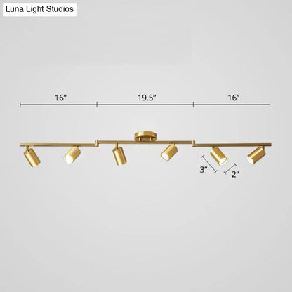DecorBites™ DecorBites™ Nordic Style Tubular Metal Flush Mount 6-Light Ceiling Spotlight for Living Room