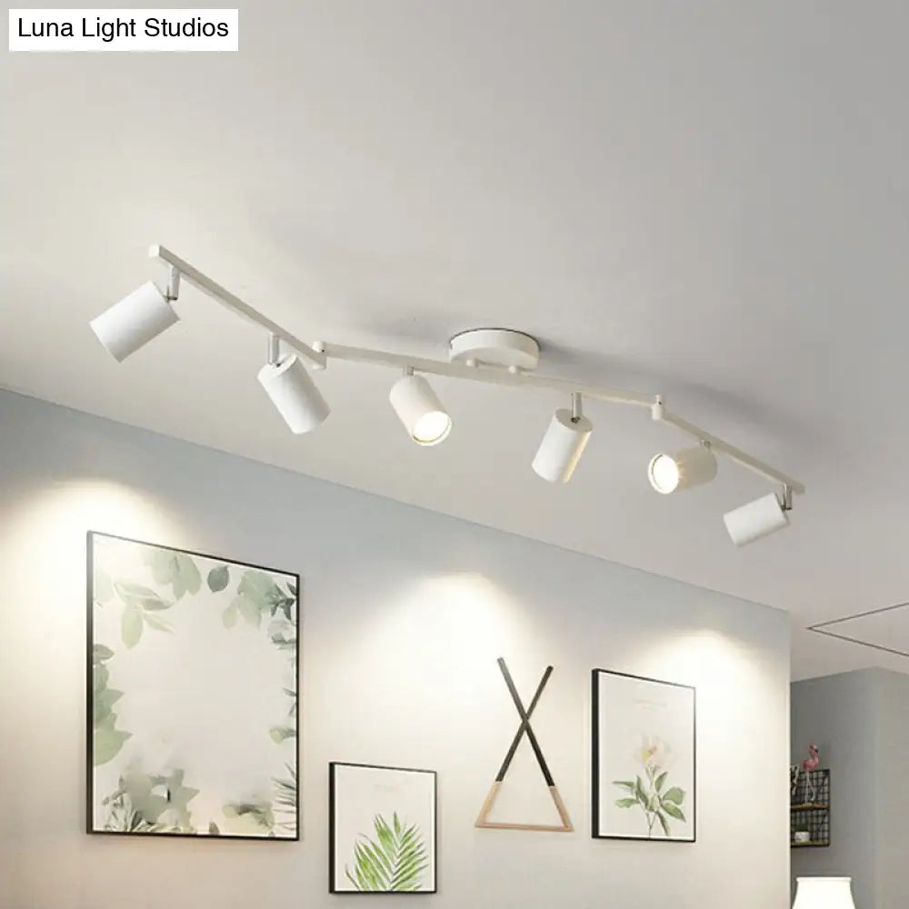 DecorBites™ DecorBites™ Nordic Style Tubular Metal Flush Mount 6-Light Ceiling Spotlight for Living Room