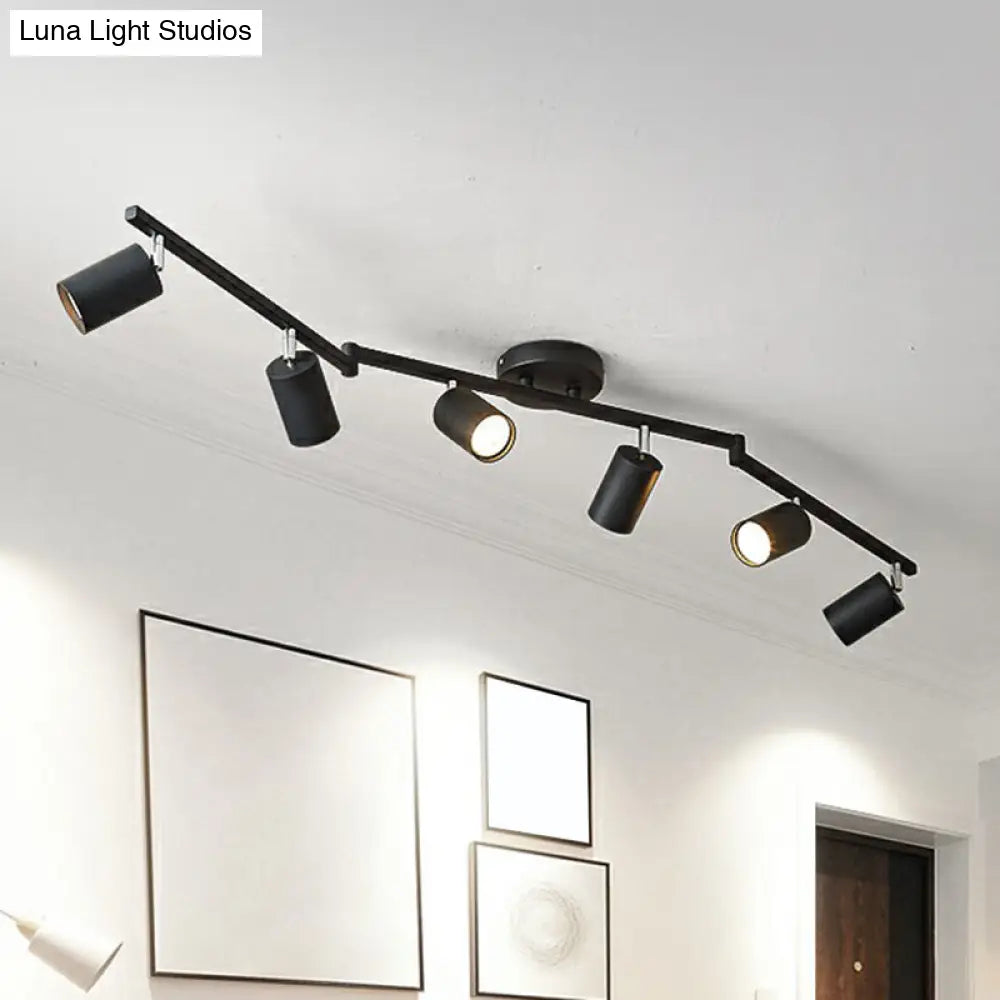 DecorBites™ DecorBites™ Nordic Style Tubular Metal Flush Mount 6-Light Ceiling Spotlight for Living Room