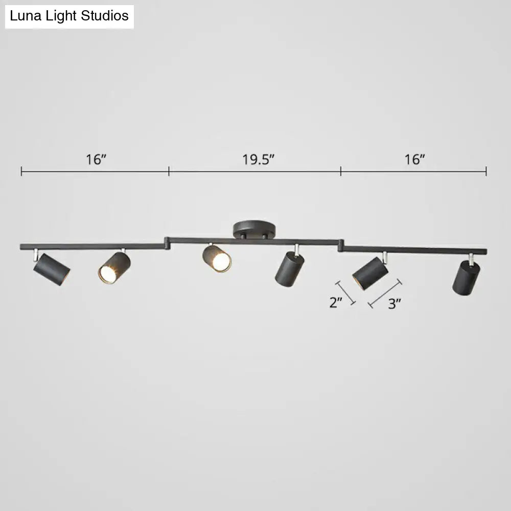 DecorBites™ DecorBites™ Nordic Style Tubular Metal Flush Mount 6-Light Ceiling Spotlight for Living Room