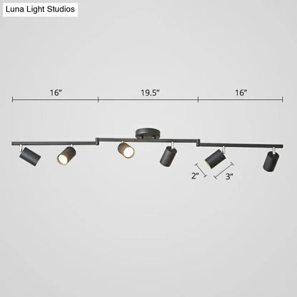 DecorBites™ DecorBites™ Nordic Style Tubular Metal Flush Mount 6-Light Ceiling Spotlight for Living Room