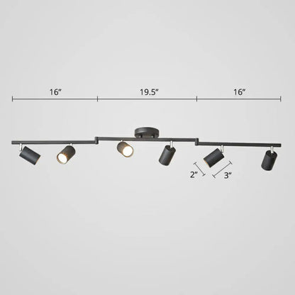 DecorBites™ DecorBites™ Nordic Style Tubular Metal Flush Mount 6-Light Ceiling Spotlight for Living Room