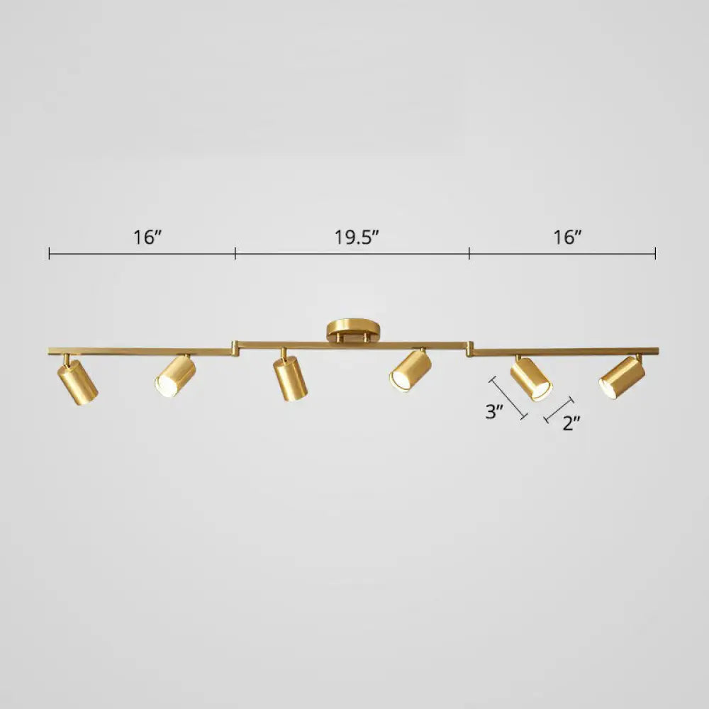 DecorBites™ DecorBites™ Nordic Style Tubular Metal Flush Mount 6-Light Ceiling Spotlight for Living Room