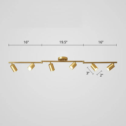 DecorBites™ DecorBites™ Nordic Style Tubular Metal Flush Mount 6-Light Ceiling Spotlight for Living Room