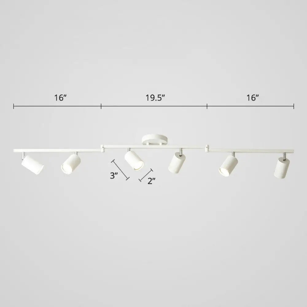 DecorBites™ DecorBites™ Nordic Style Tubular Metal Flush Mount 6-Light Ceiling Spotlight for Living Room