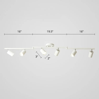 DecorBites™ DecorBites™ Nordic Style Tubular Metal Flush Mount 6-Light Ceiling Spotlight for Living Room