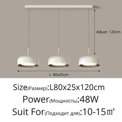 Modern white pendant light fixture with three dome-shaped shades for nordic style circular chandeliers dining room decorbites