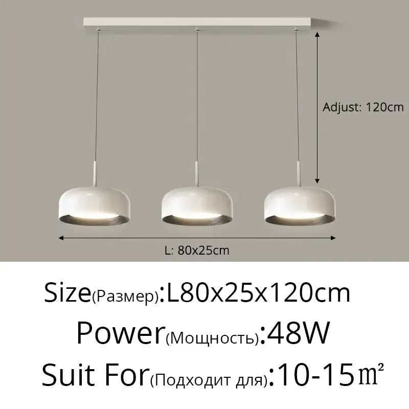 Modern white pendant light fixture with three dome-shaped shades for nordic style circular chandeliers dining room decorbites