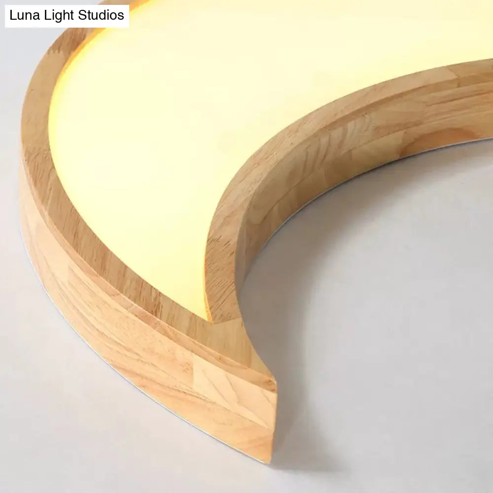 DecorBites™ DecorBites™ Nordic-Style Wood Star Moon Ceiling Mount Light for Nursing Room and Bedroom
