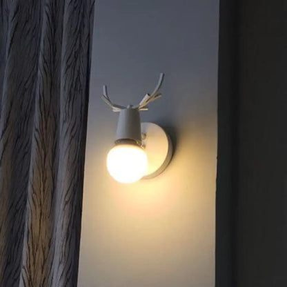 DecorBites™ DecorBites™ Nordic Stylish Black/White Antler Wall Sconce - Bedroom Metal Lamp with 1 Bulb