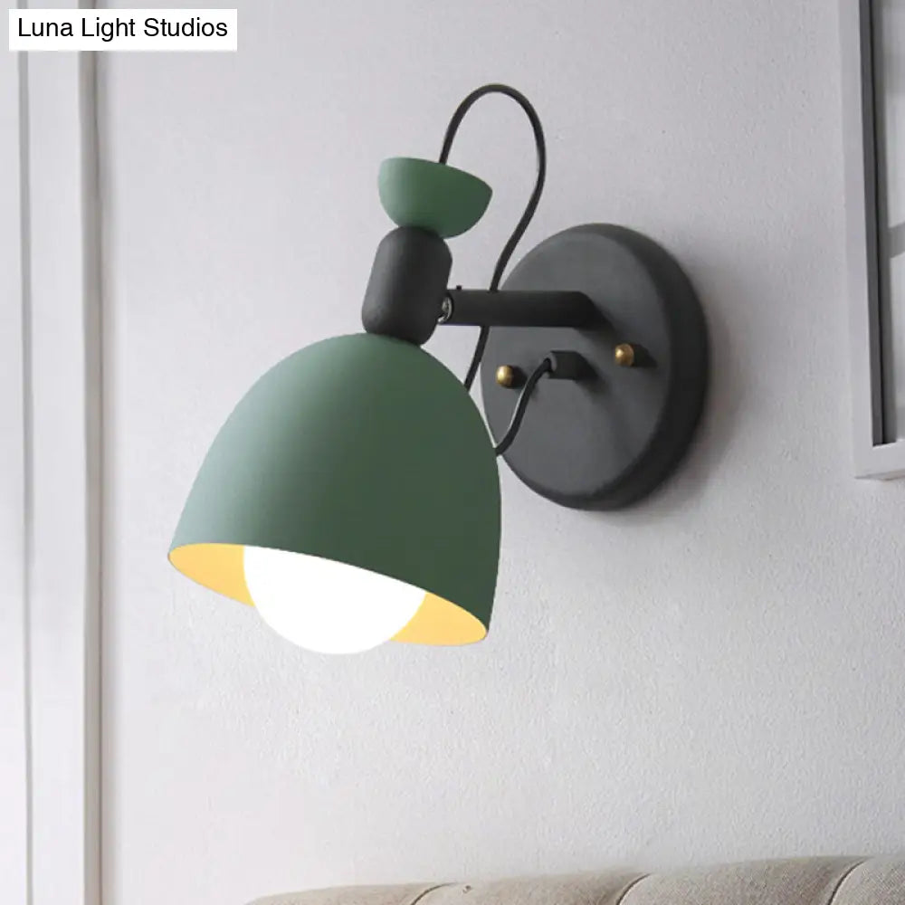 DecorBites™ DecorBites™ Nordic Stylish Dome Metal Wall Lamp with 1 Light Fixture in Black/White for Bedroom