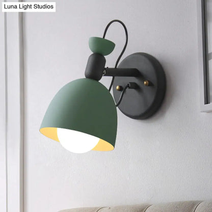 DecorBites™ DecorBites™ Nordic Stylish Dome Metal Wall Lamp with 1 Light Fixture in Black/White for Bedroom