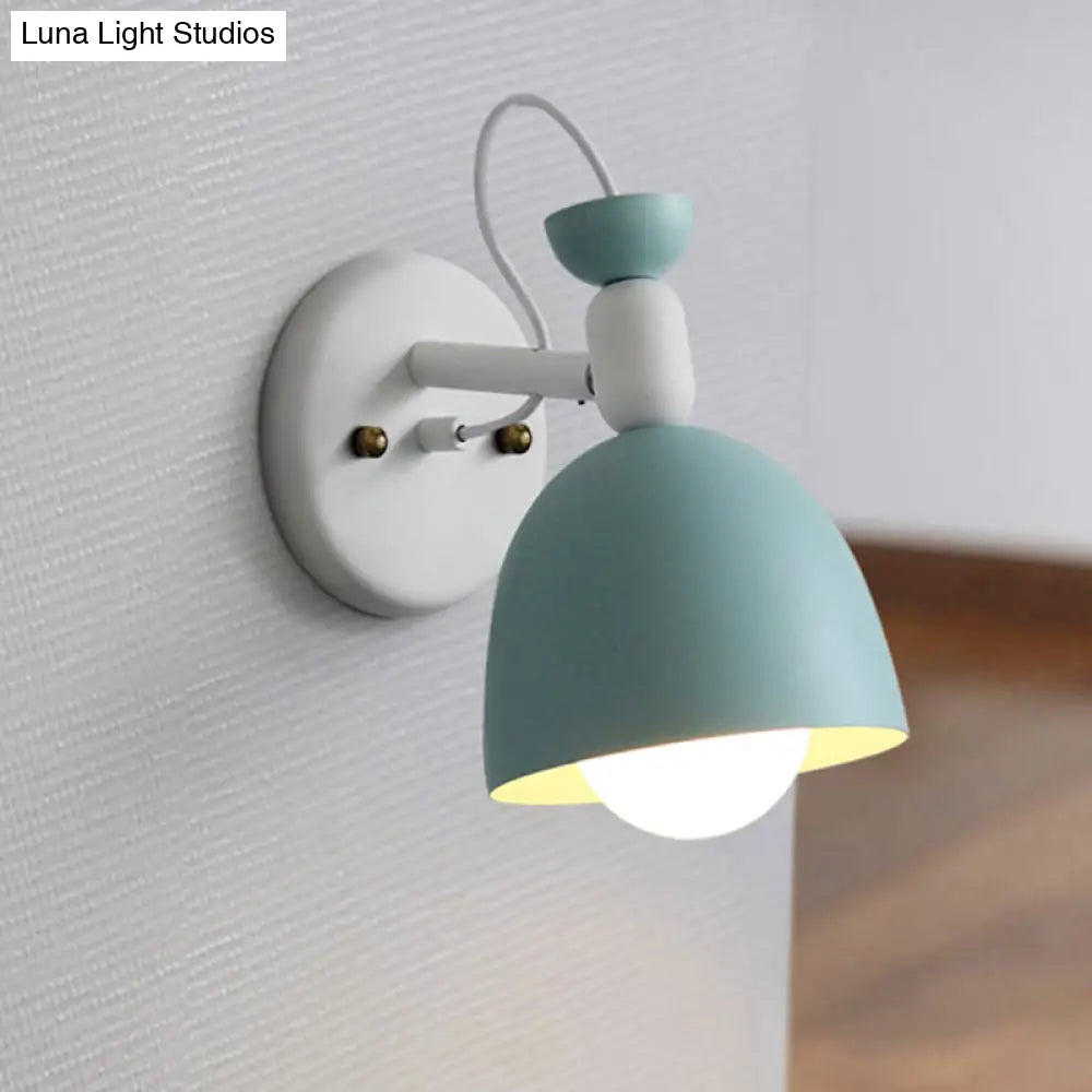 DecorBites™ DecorBites™ Nordic Stylish Dome Metal Wall Lamp with 1 Light Fixture in Black/White for Bedroom