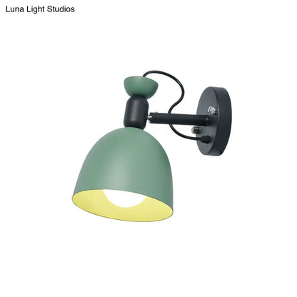 DecorBites™ DecorBites™ Nordic Stylish Dome Metal Wall Lamp with 1 Light Fixture in Black/White for Bedroom