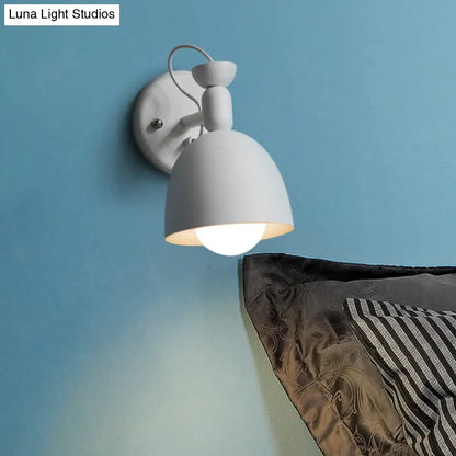 DecorBites™ DecorBites™ Nordic Stylish Dome Metal Wall Lamp with 1 Light Fixture in Black/White for Bedroom