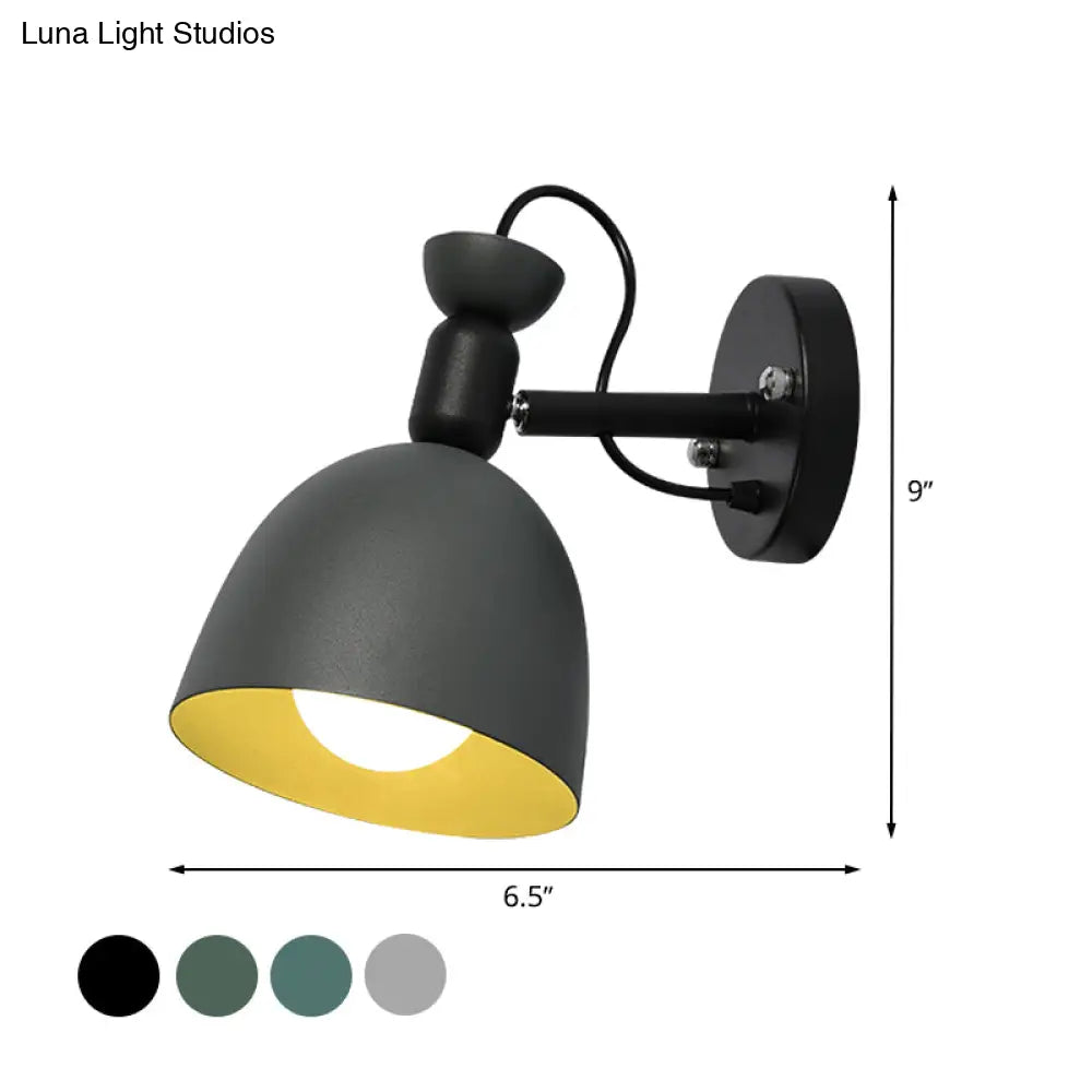 DecorBites™ DecorBites™ Nordic Stylish Dome Metal Wall Lamp with 1 Light Fixture in Black/White for Bedroom