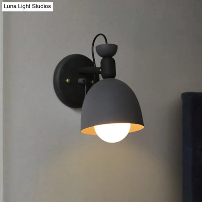 DecorBites™ DecorBites™ Nordic Stylish Dome Metal Wall Lamp with 1 Light Fixture in Black/White for Bedroom