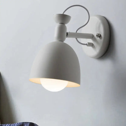 DecorBites™ DecorBites™ Nordic Stylish Dome Metal Wall Lamp with 1 Light Fixture in Black/White for Bedroom