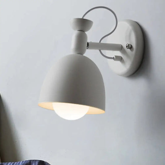 DecorBites™ DecorBites™ Nordic Stylish Dome Metal Wall Lamp with 1 Light Fixture in Black/White for Bedroom