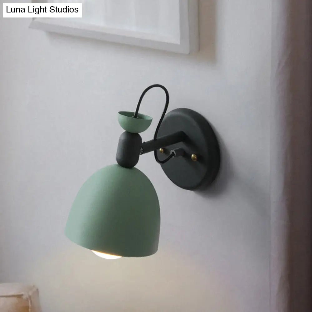 DecorBites™ DecorBites™ Nordic Stylish Dome Metal Wall Lamp with 1 Light Fixture in Black/White for Bedroom