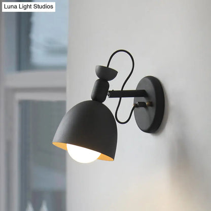 DecorBites™ DecorBites™ Nordic Stylish Dome Metal Wall Lamp with 1 Light Fixture in Black/White for Bedroom