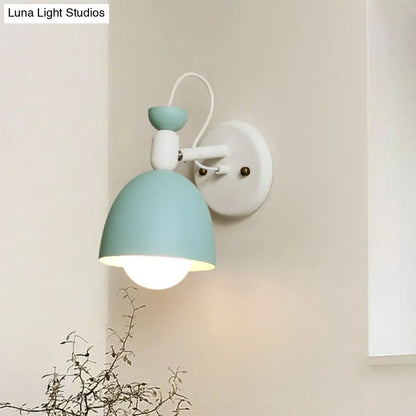 DecorBites™ DecorBites™ Nordic Stylish Dome Metal Wall Lamp with 1 Light Fixture in Black/White for Bedroom