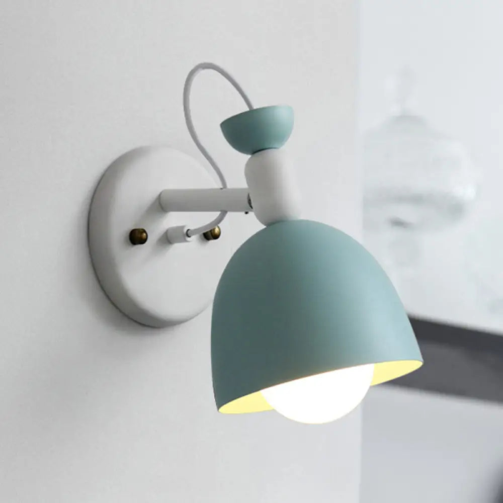 DecorBites™ DecorBites™ Nordic Stylish Dome Metal Wall Lamp with 1 Light Fixture in Black/White for Bedroom