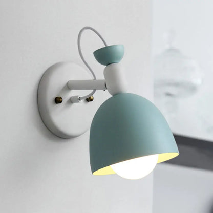 DecorBites™ DecorBites™ Nordic Stylish Dome Metal Wall Lamp with 1 Light Fixture in Black/White for Bedroom