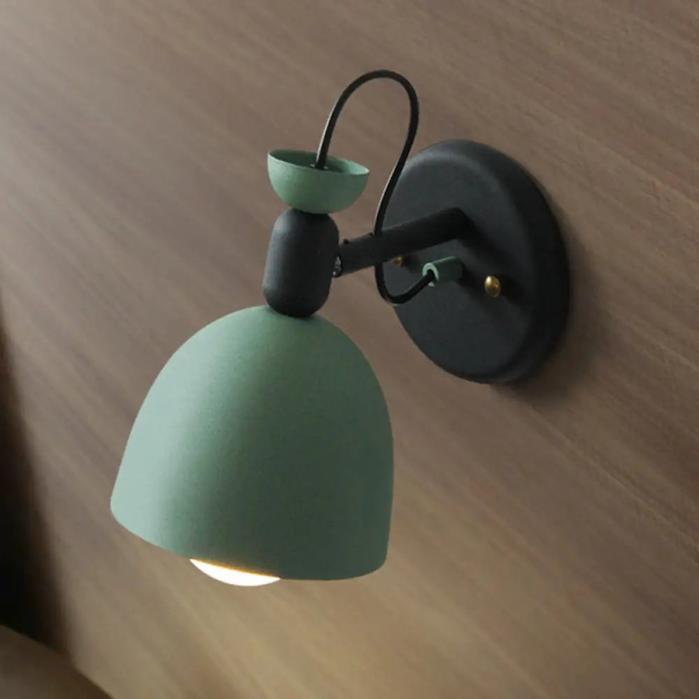 DecorBites™ DecorBites™ Nordic Stylish Dome Metal Wall Lamp with 1 Light Fixture in Black/White for Bedroom