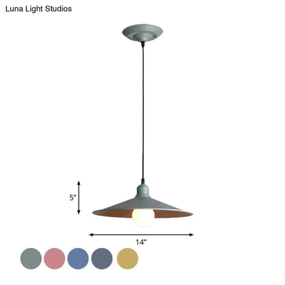 Nordic Stylish Single Light Metal Pendant Lamp with Shallow Cone Design