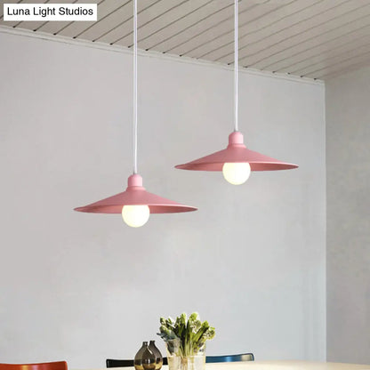 Nordic Stylish Single Light Metal Pendant Lamp with Shallow Cone Design