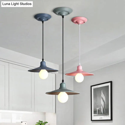 Nordic Stylish Single Light Metal Pendant Lamp with Shallow Cone Design