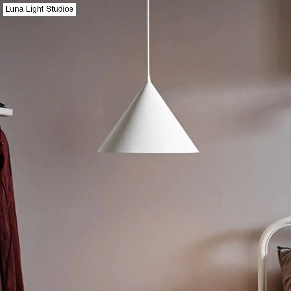 Decorbites™ nordic stylish white conical pendant light metal hanging lamp for modern table lighting