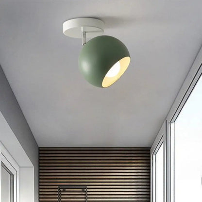 DecorBites™ DecorBites™ Nordic Swivel Dome Metal Flush Light - Green Semi Flush Ceiling Light for Corridor