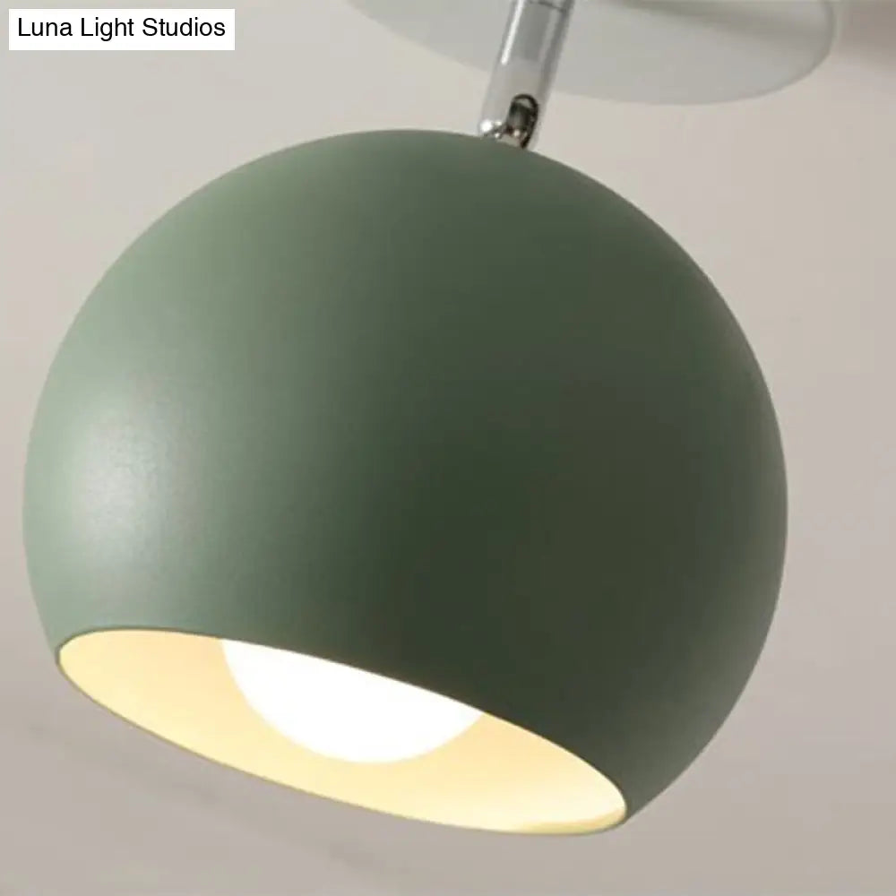DecorBites™ DecorBites™ Nordic Swivel Dome Metal Flush Light - Green Semi Flush Ceiling Light for Corridor