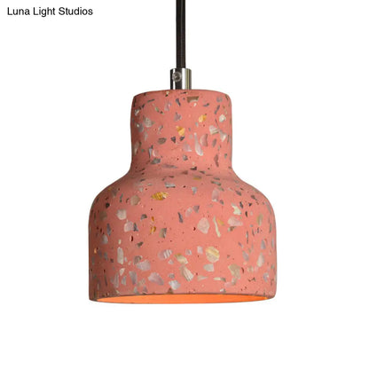 Nordic Terrazzo Hanging Lamp - Black/Red/Pink with Down Lighting Pendant - Perfect for Dining Table - 1 Bulb