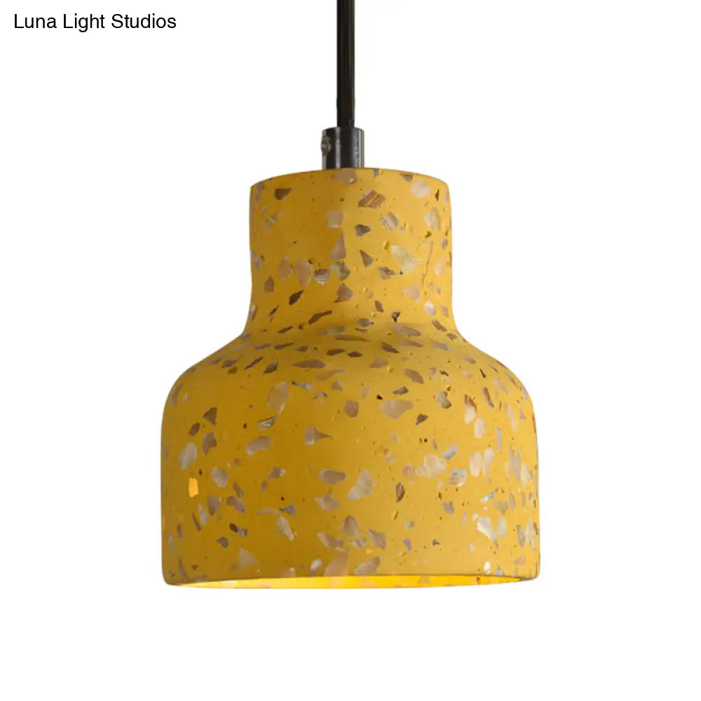 Nordic Terrazzo Hanging Lamp - Black/Red/Pink with Down Lighting Pendant - Perfect for Dining Table - 1 Bulb