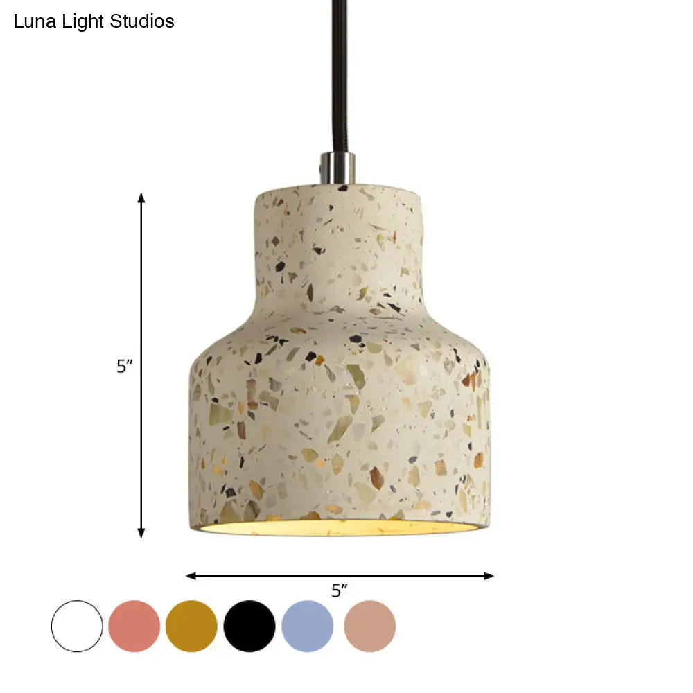 Nordic Terrazzo Hanging Lamp - Black/Red/Pink with Down Lighting Pendant - Perfect for Dining Table - 1 Bulb