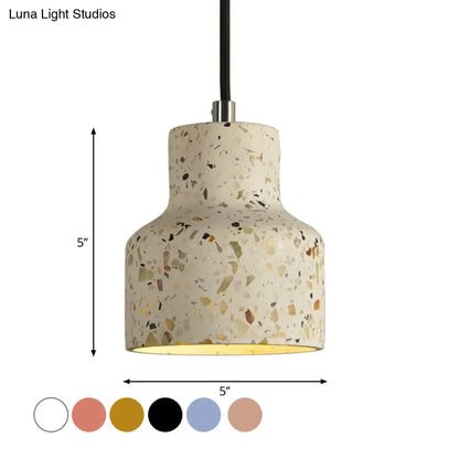 Nordic Terrazzo Hanging Lamp - Black/Red/Pink with Down Lighting Pendant - Perfect for Dining Table - 1 Bulb