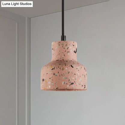 Nordic Terrazzo Hanging Lamp - Black/Red/Pink with Down Lighting Pendant - Perfect for Dining Table - 1 Bulb