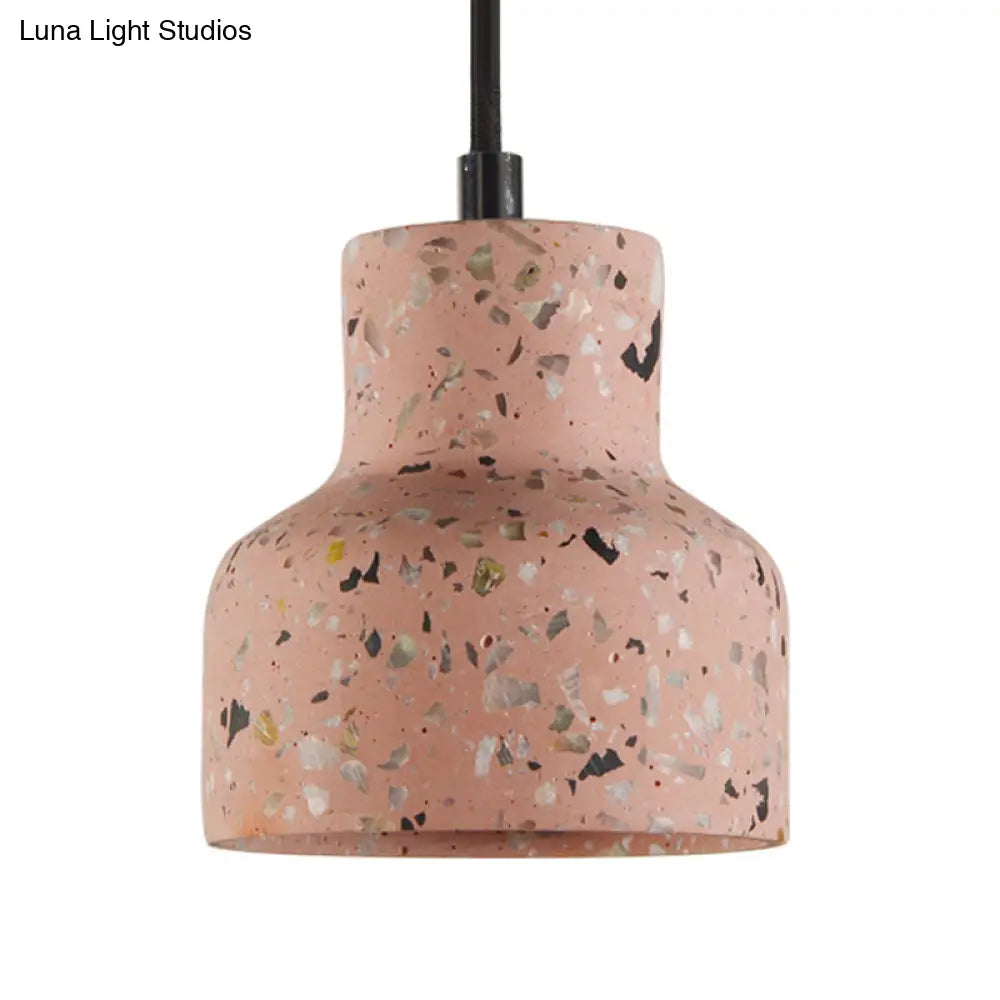 Nordic Terrazzo Hanging Lamp - Black/Red/Pink with Down Lighting Pendant - Perfect for Dining Table - 1 Bulb