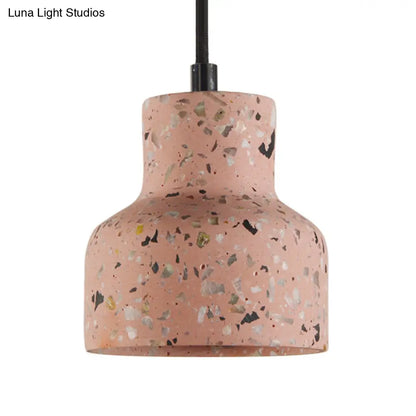 Nordic Terrazzo Hanging Lamp - Black/Red/Pink with Down Lighting Pendant - Perfect for Dining Table - 1 Bulb